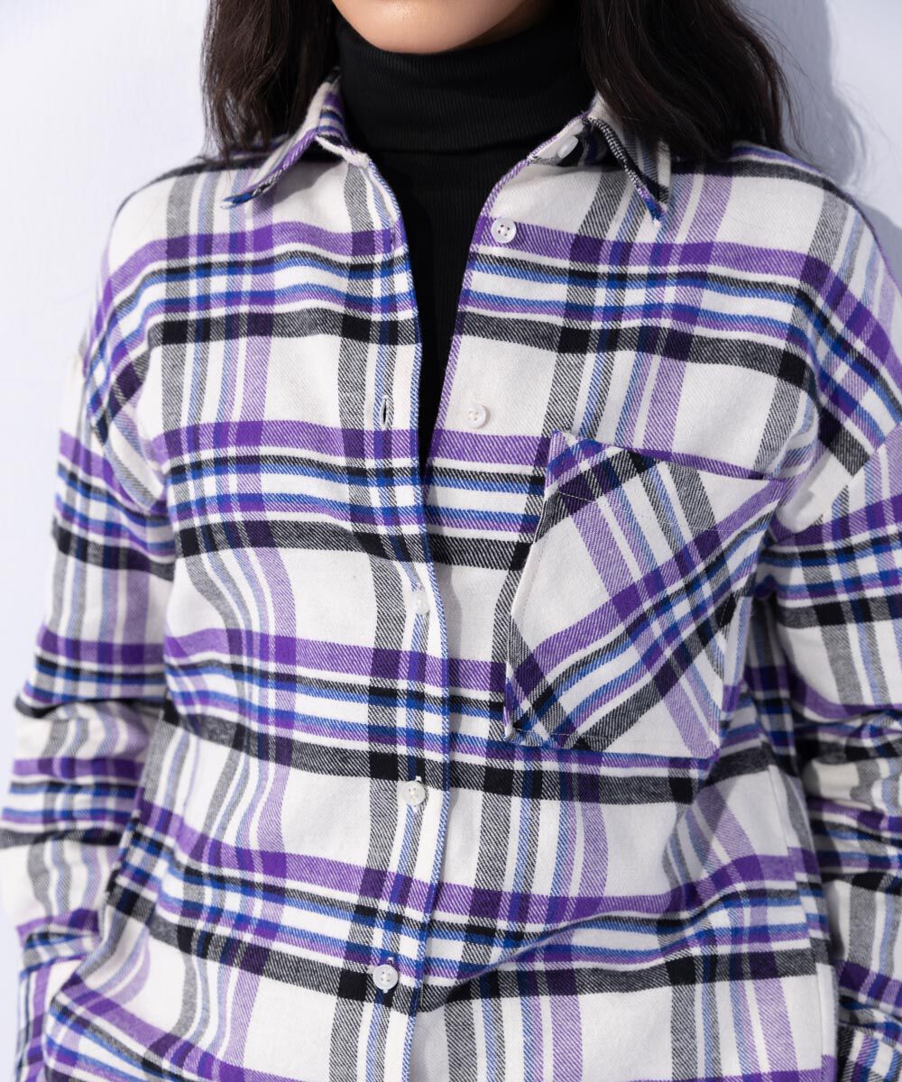 Woman - Purple Flannel Shirt