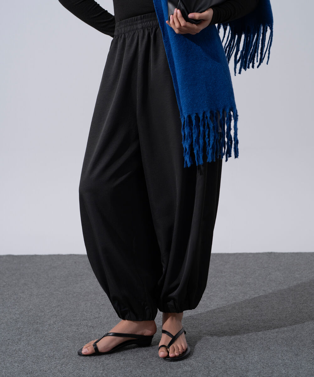 Women's Western Wear Black Polyester Harem Pants