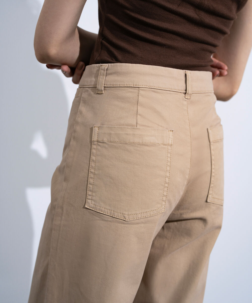Women's Khaki Straight Fit Chino Trousers