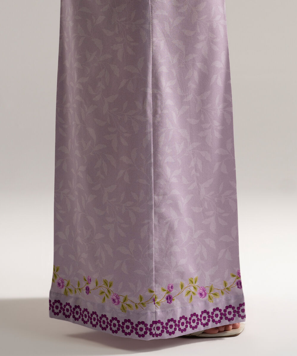 Women's RTW Cotton Viscose Printed Purple Flared Pants