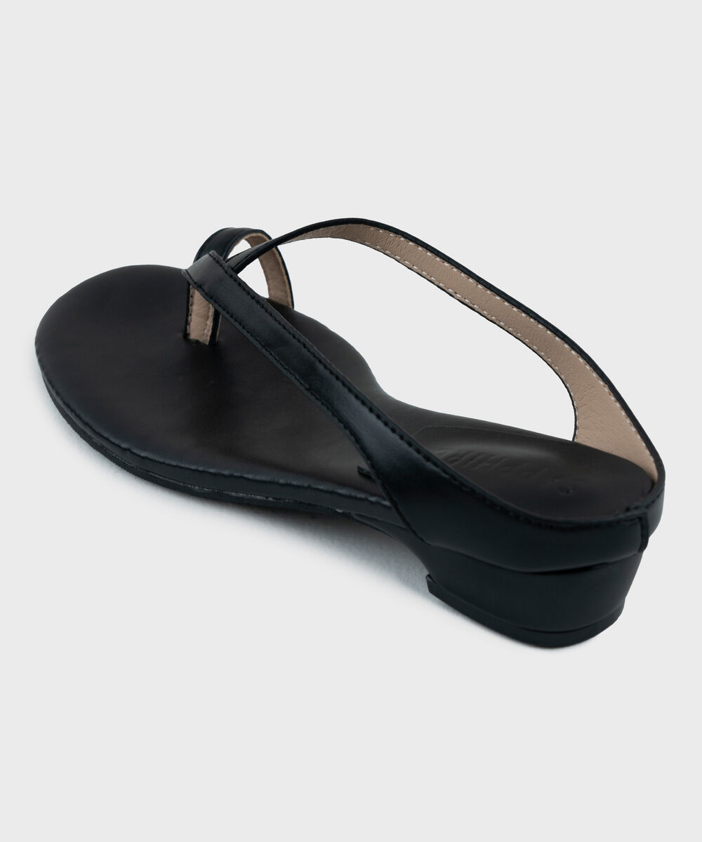 Women's Black Kitten Heel Sandal