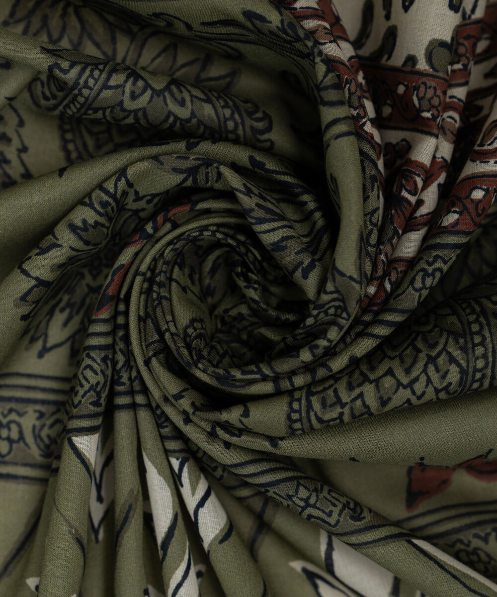 Lawn Printed Green Dupatta