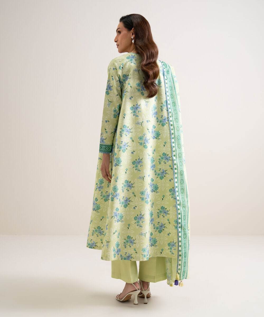 3 Piece - Embroidered Lawn Suit — Sapphire view 4