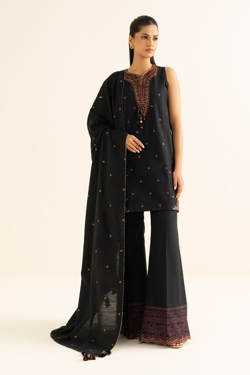 3 Piece - Embroidered Khaddar Suit