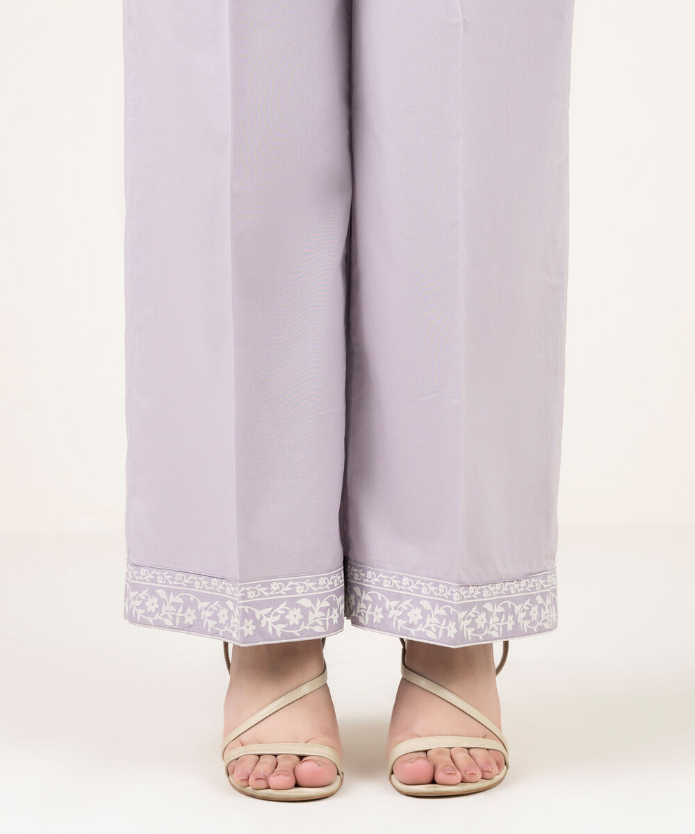 Women's RTW Cambric Solid Lilac Culottes