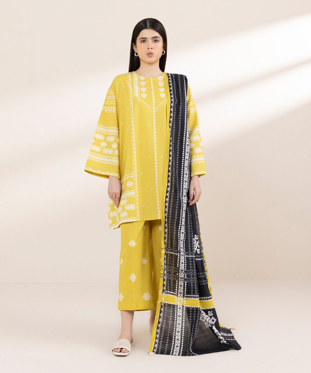 Printed Dupatta 3PRDY25V411D Sapphire PK