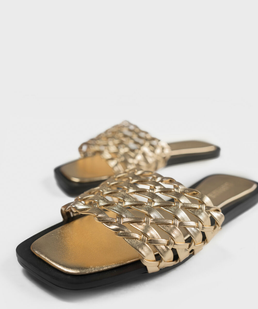 Women's Gold  Braided Sandals