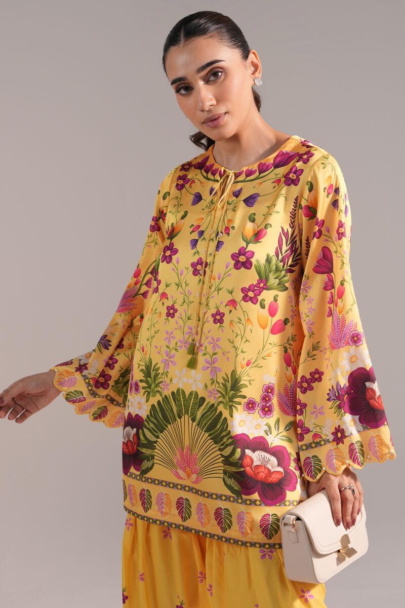 2 Piece - Printed Satin Suit