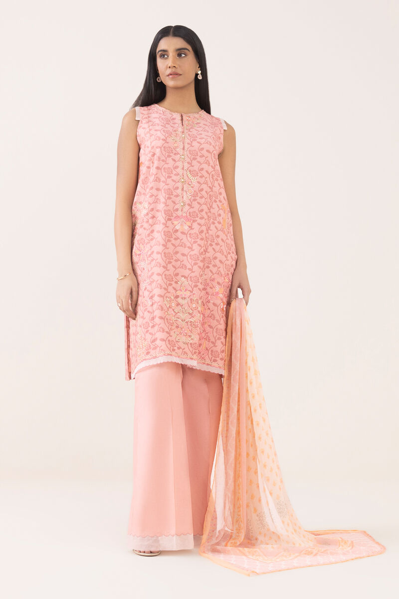 3 Piece - Embroidered Jacquard Suit