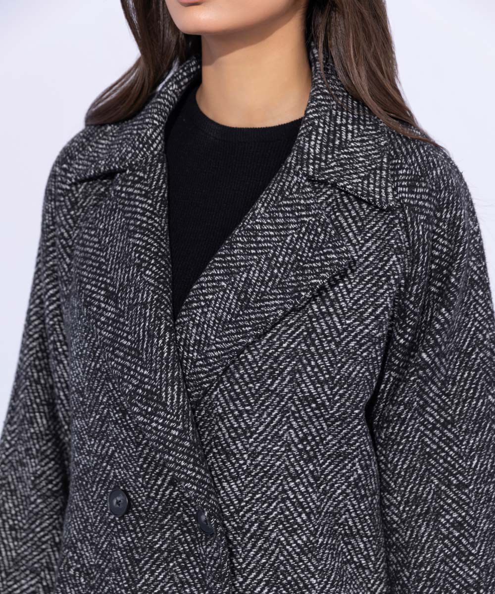 Woman - Black Oversized Raglan Coat