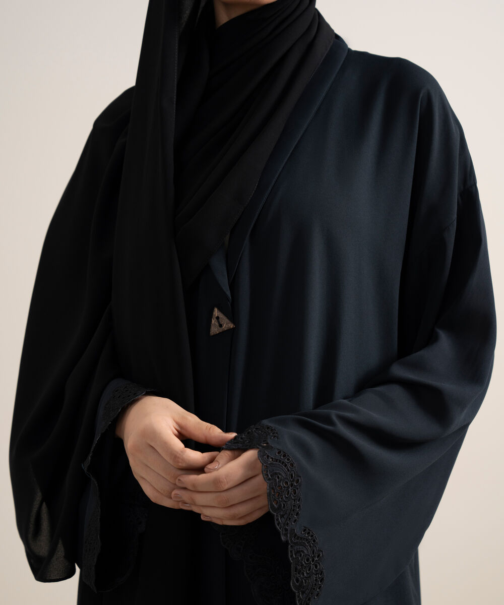 Women's Black Regular Abaya Set