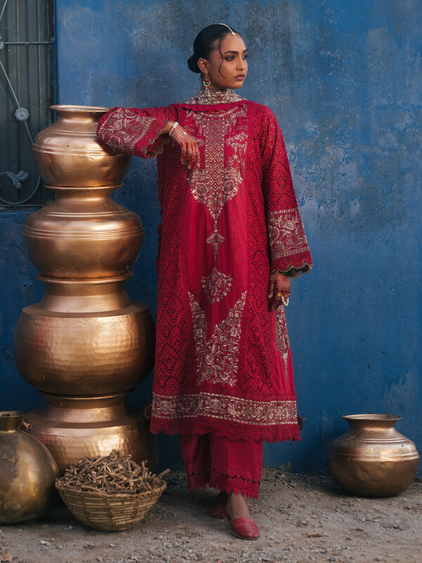 3 Piece - Embroidered Jacquard Suit