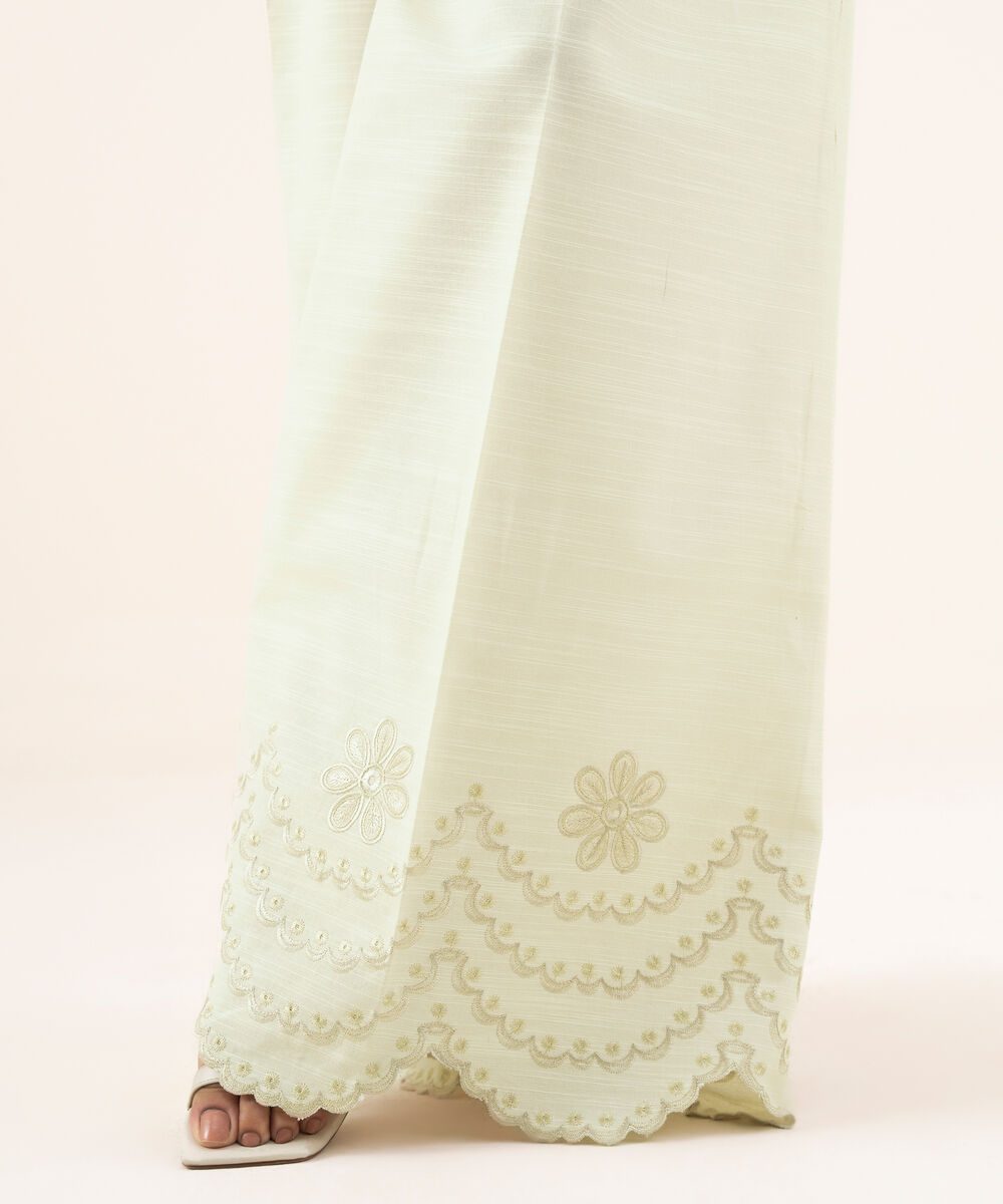 Women's Unstitched Khaddar Embroidered Trousers Fabric