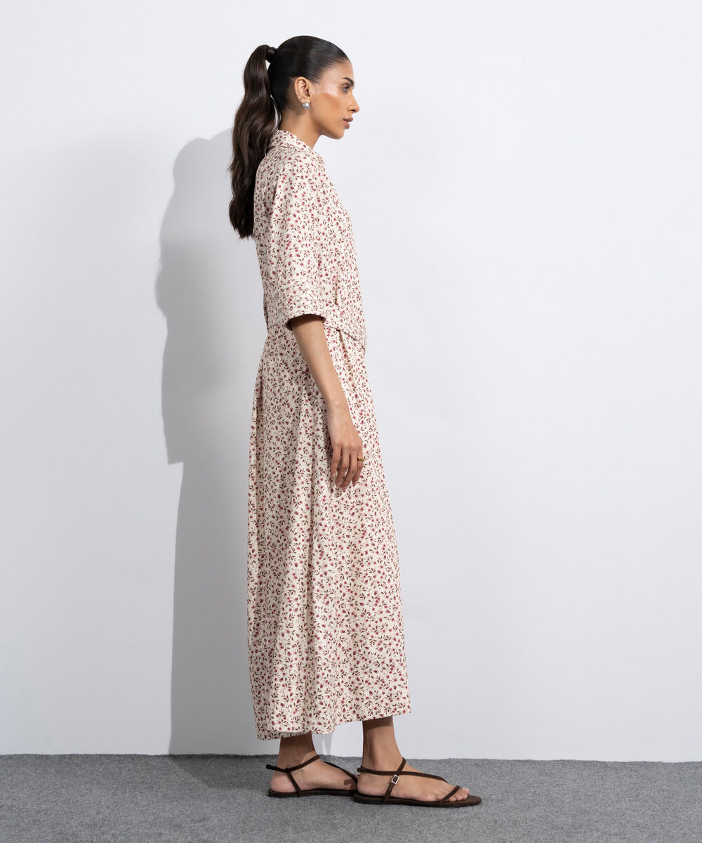 Women's Western Multi Floral Printed Maxi Dress