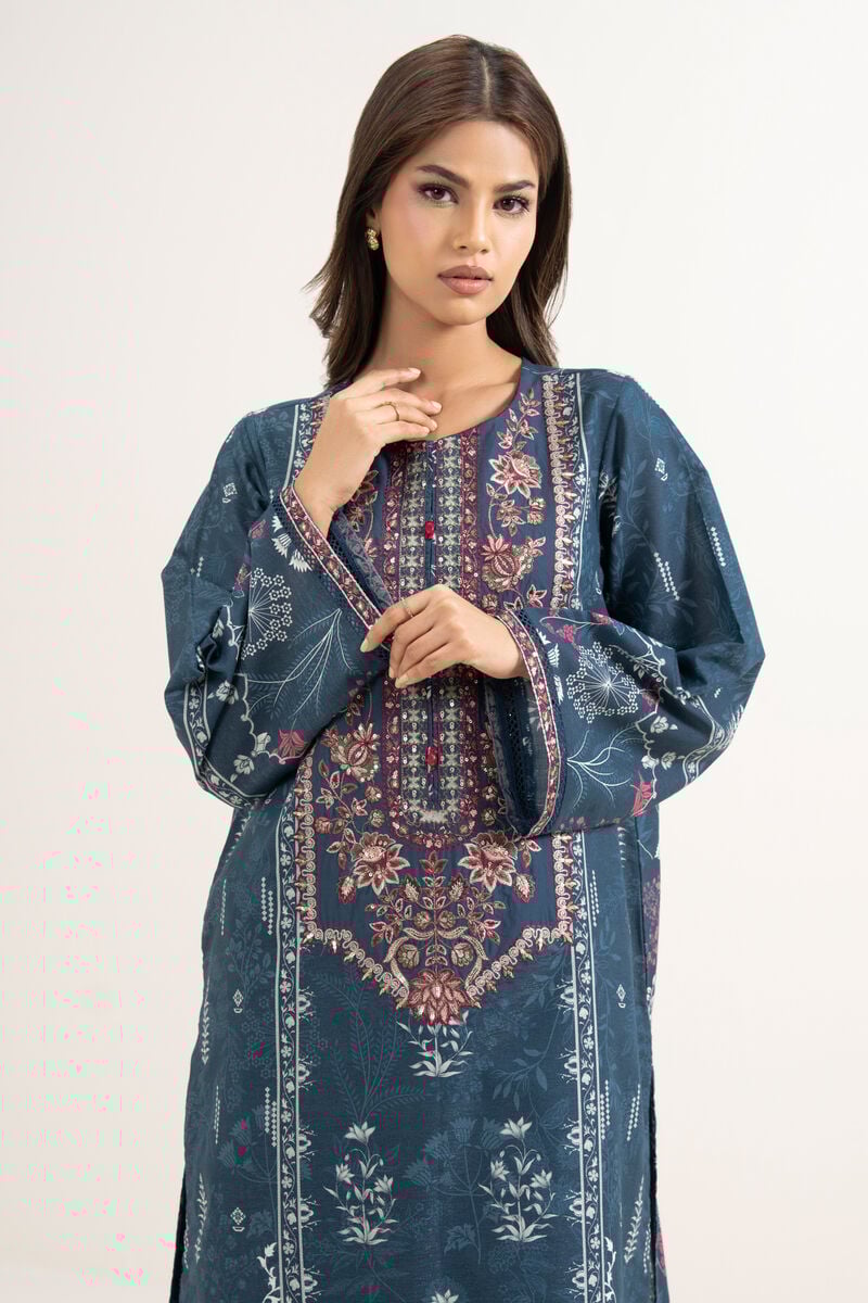 Embroidered Zari Cotton Shirt