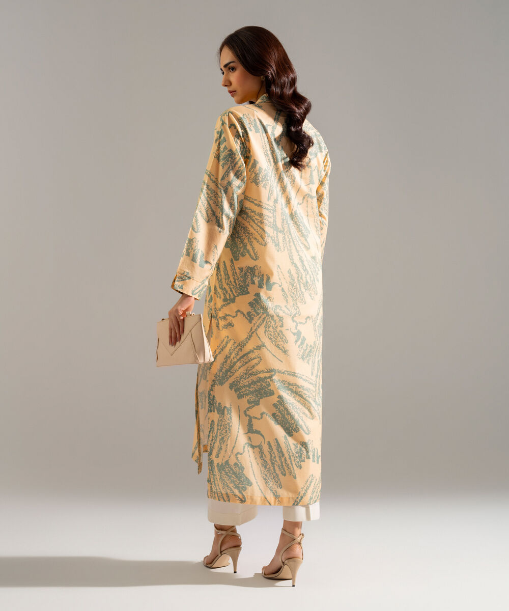 Women's RTW Slub Lawn Printed Multi Straight Shirt