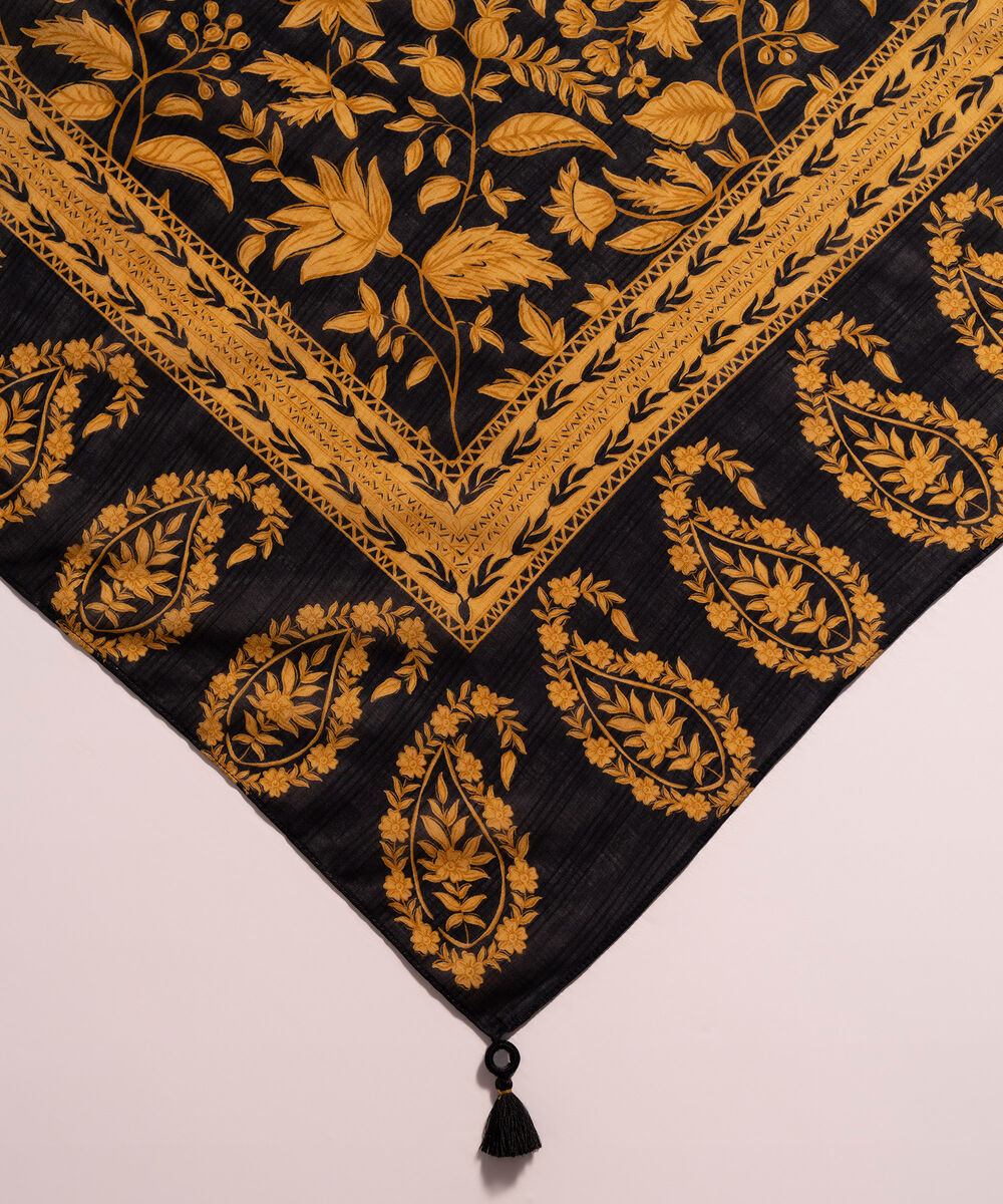 Lawn Printed Black Dupatta
