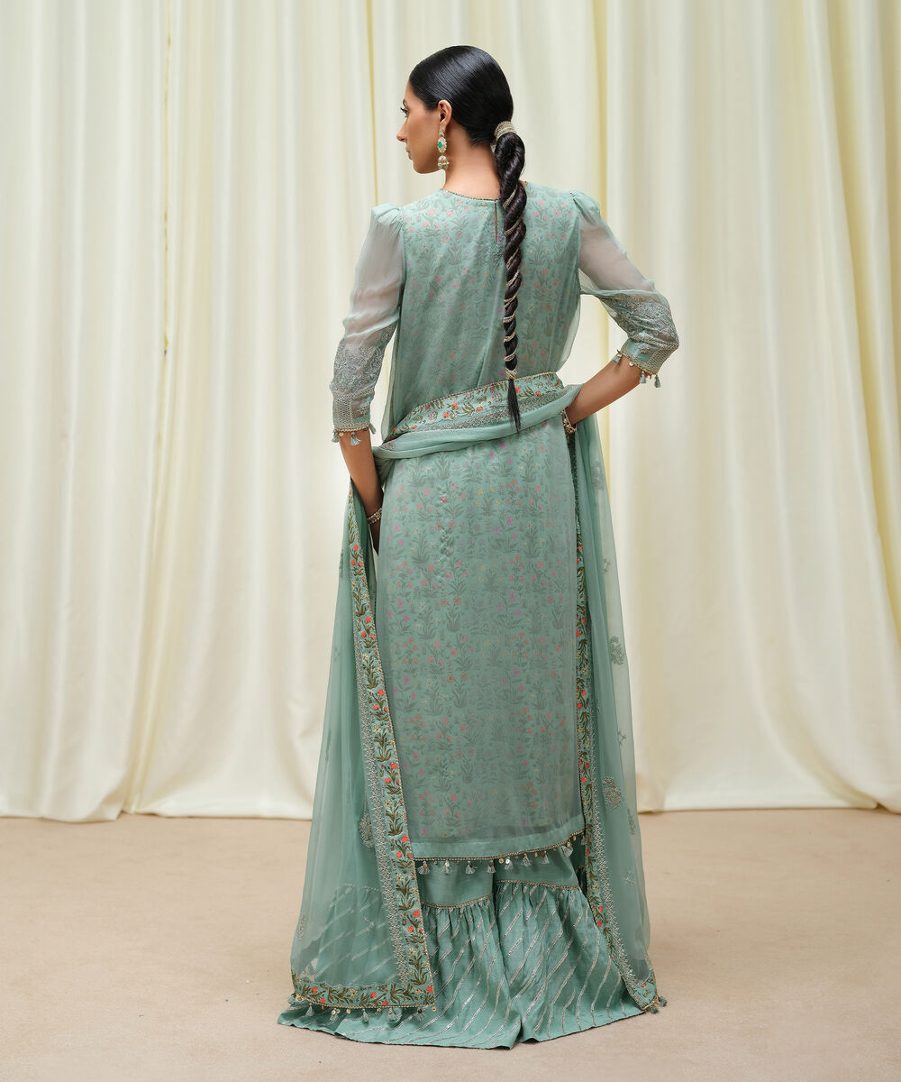 Women's Unstitched Crinkle Chiffon Dyed Three Piece Suit