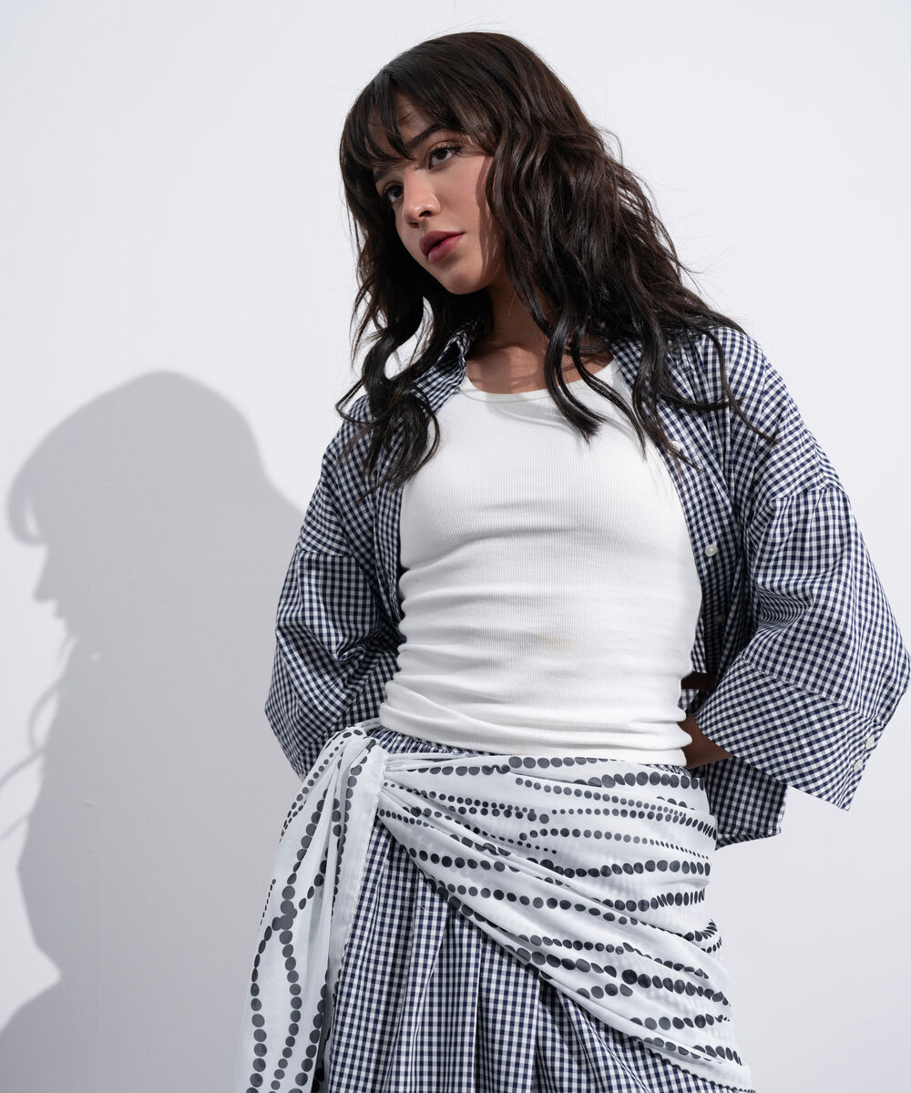 Women's Western White And Black Printed Rectangular Scarf