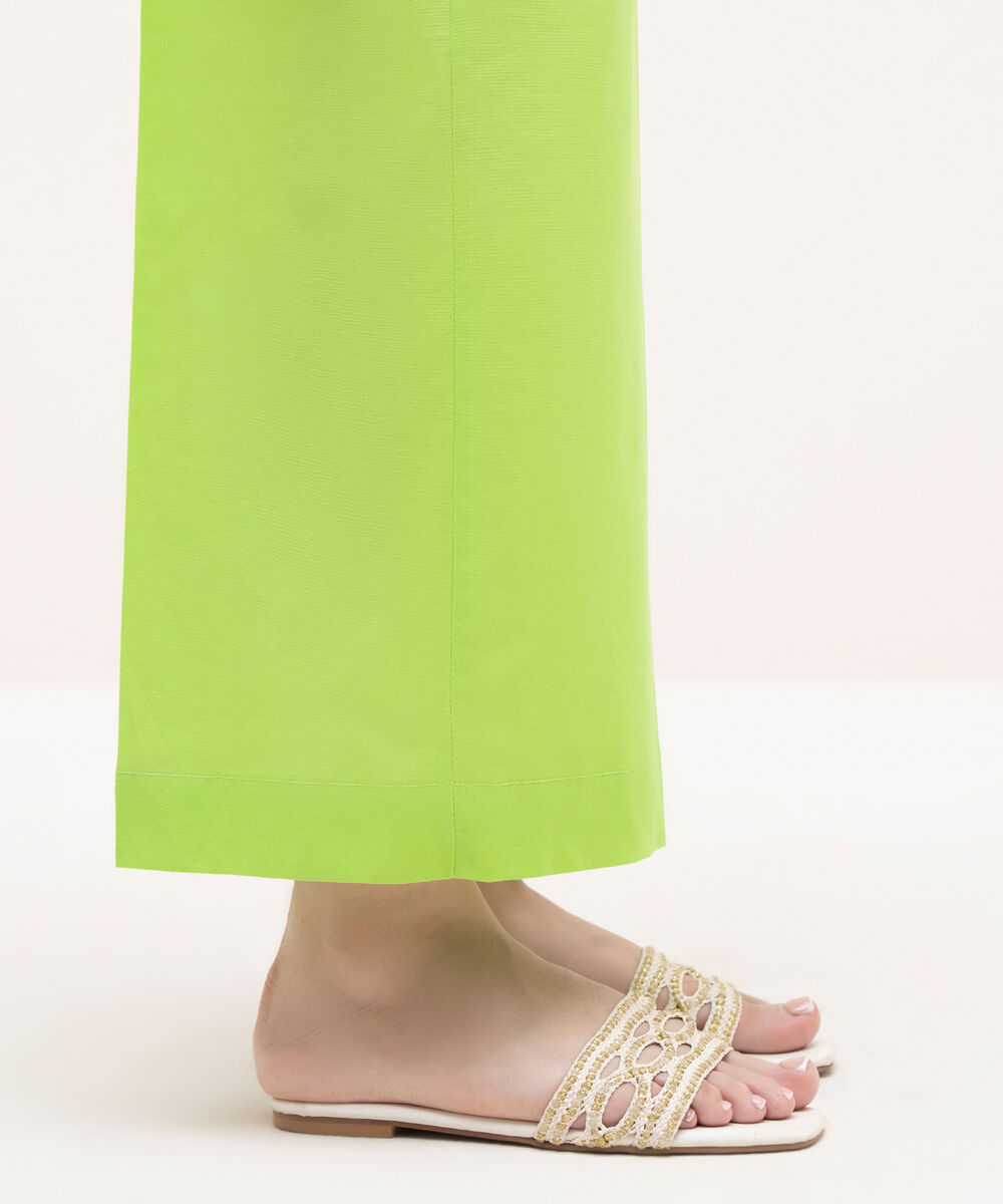 Women's RTW Cambric Green Solid Culottes