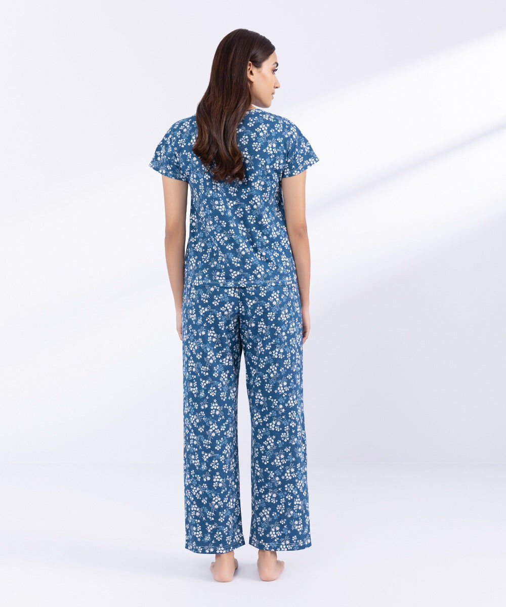 Woman - Blue Printed T-shirt