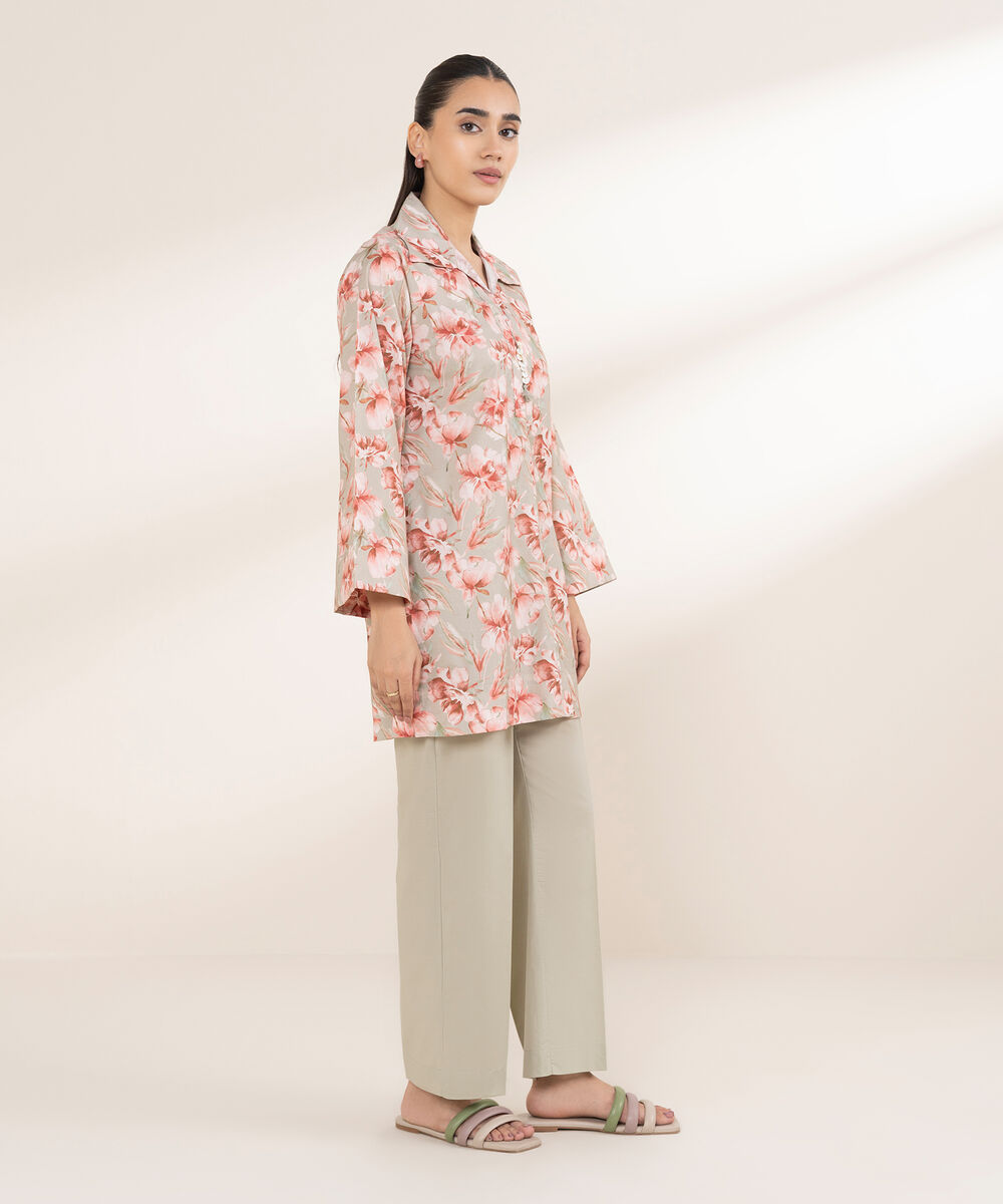 Women's RTW Lycra Multi Printed Boxy Shirt