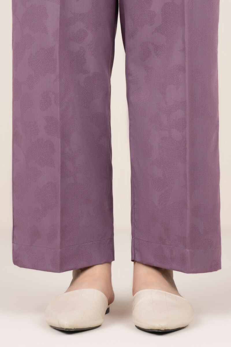 Solid Jacquard Straight Pants