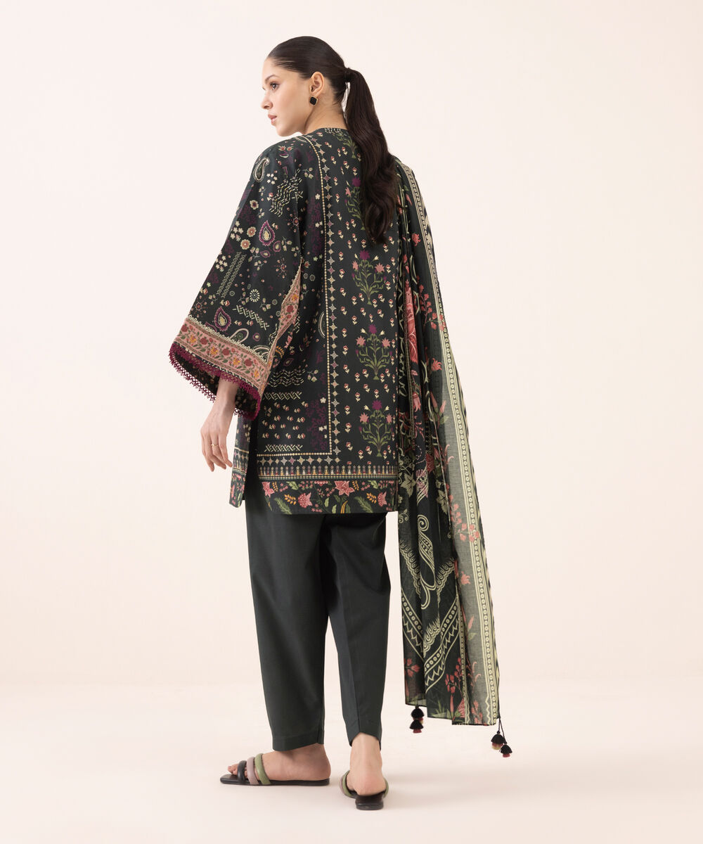 Women's Unstitched Cotton Printed Three Piece Suit