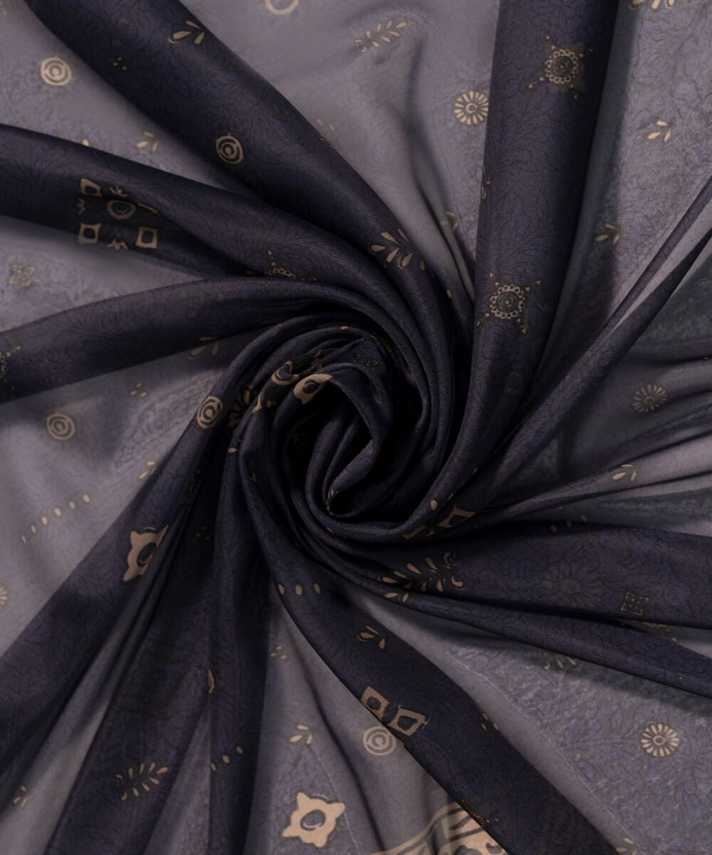 Blended Chiffon Printed Black Dupatta