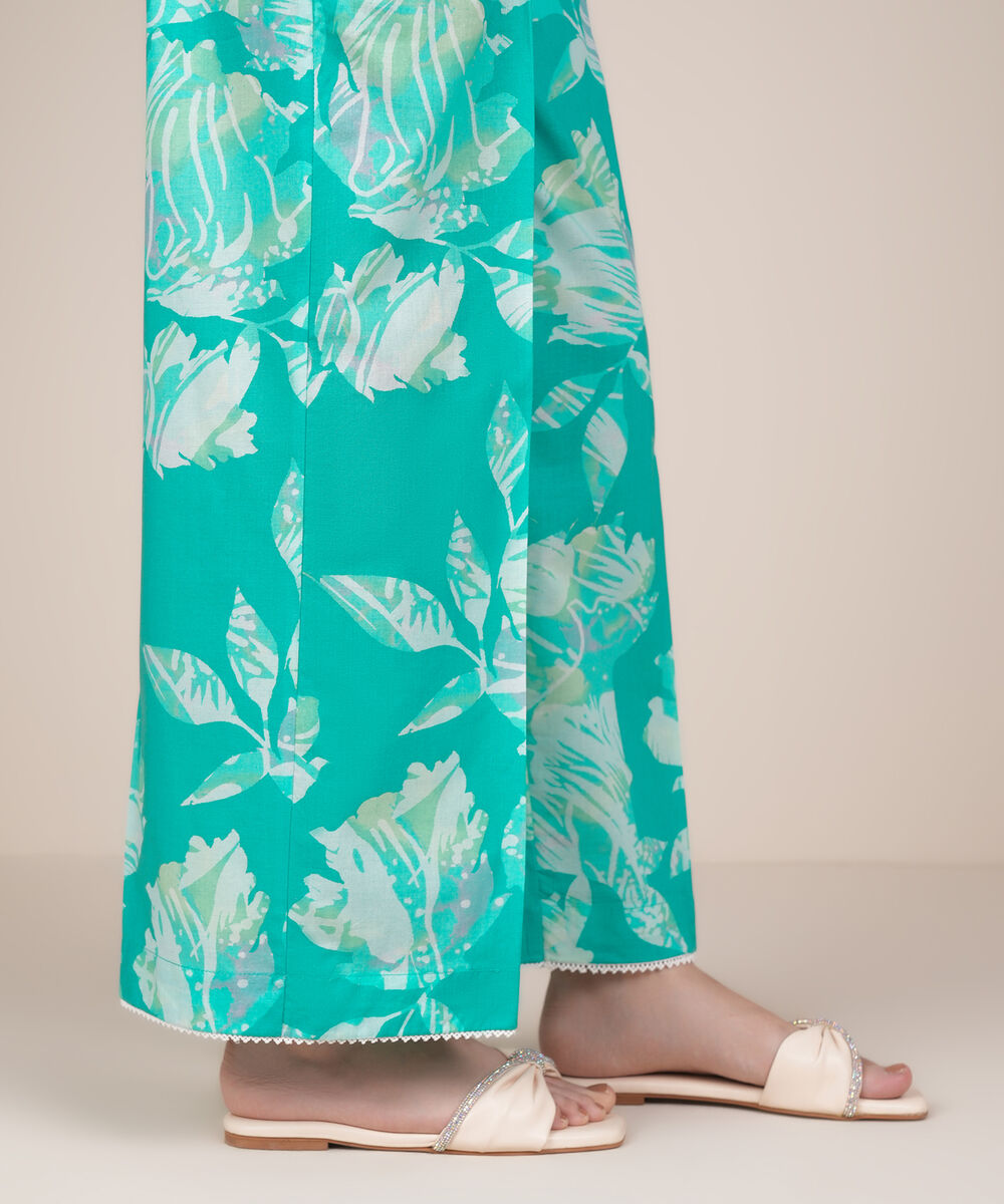 Women's RTW Cambric Blue Printed Culottes