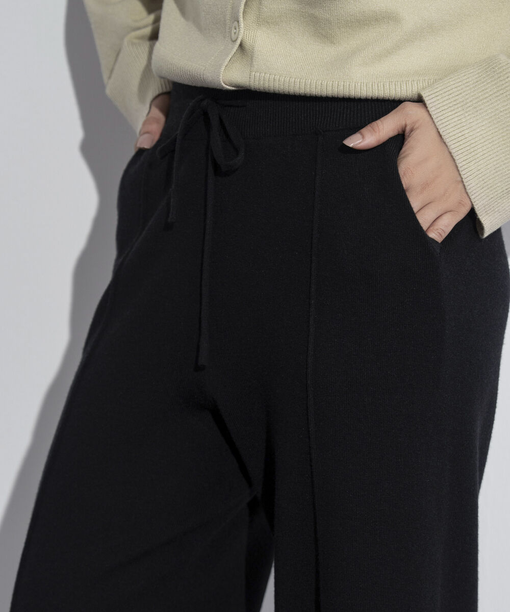 Women's Western Wear Black Pull-On Knit Trousers