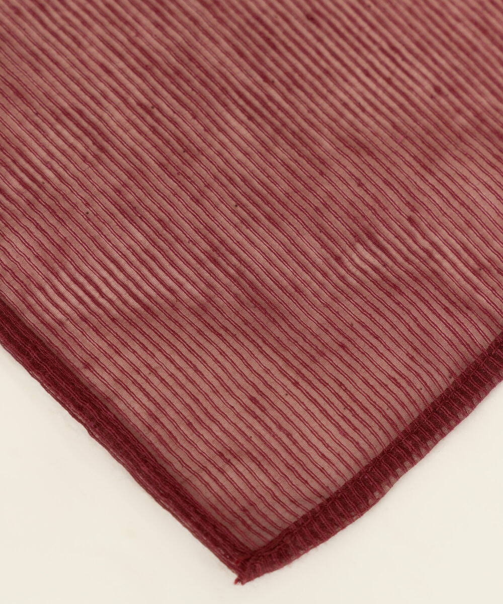Textured Karandi Solid Maroon Dupatta
