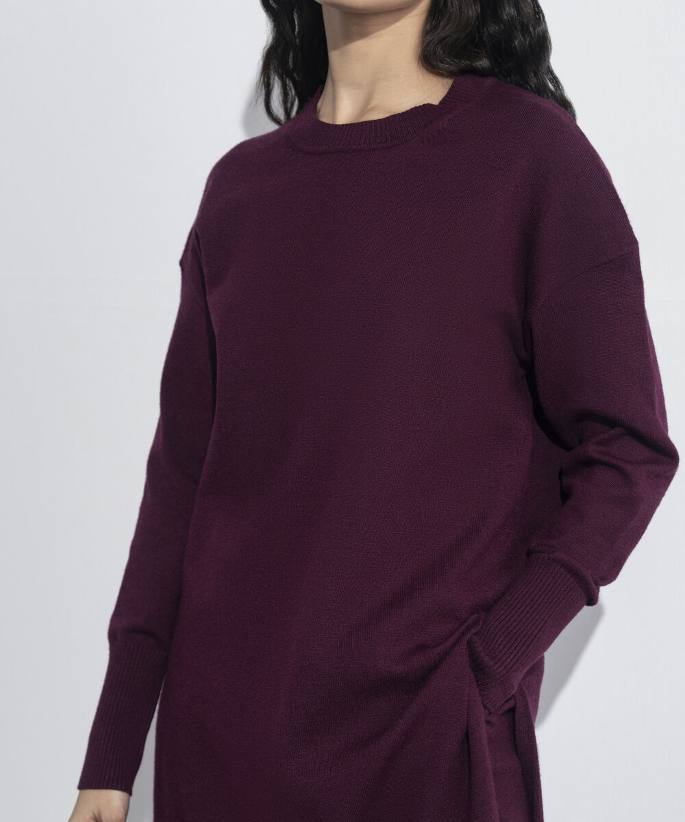 Women's Western Wear Merlot Sweater Knit Long Top