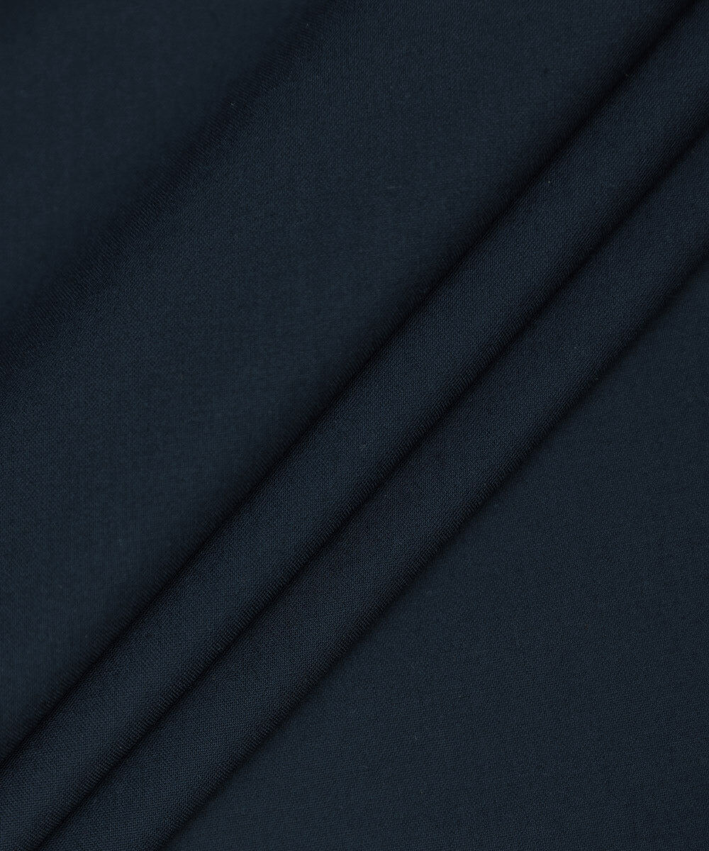 Men's Unstitched Navy Embroidered Wash & Wear Full Suit Fabric