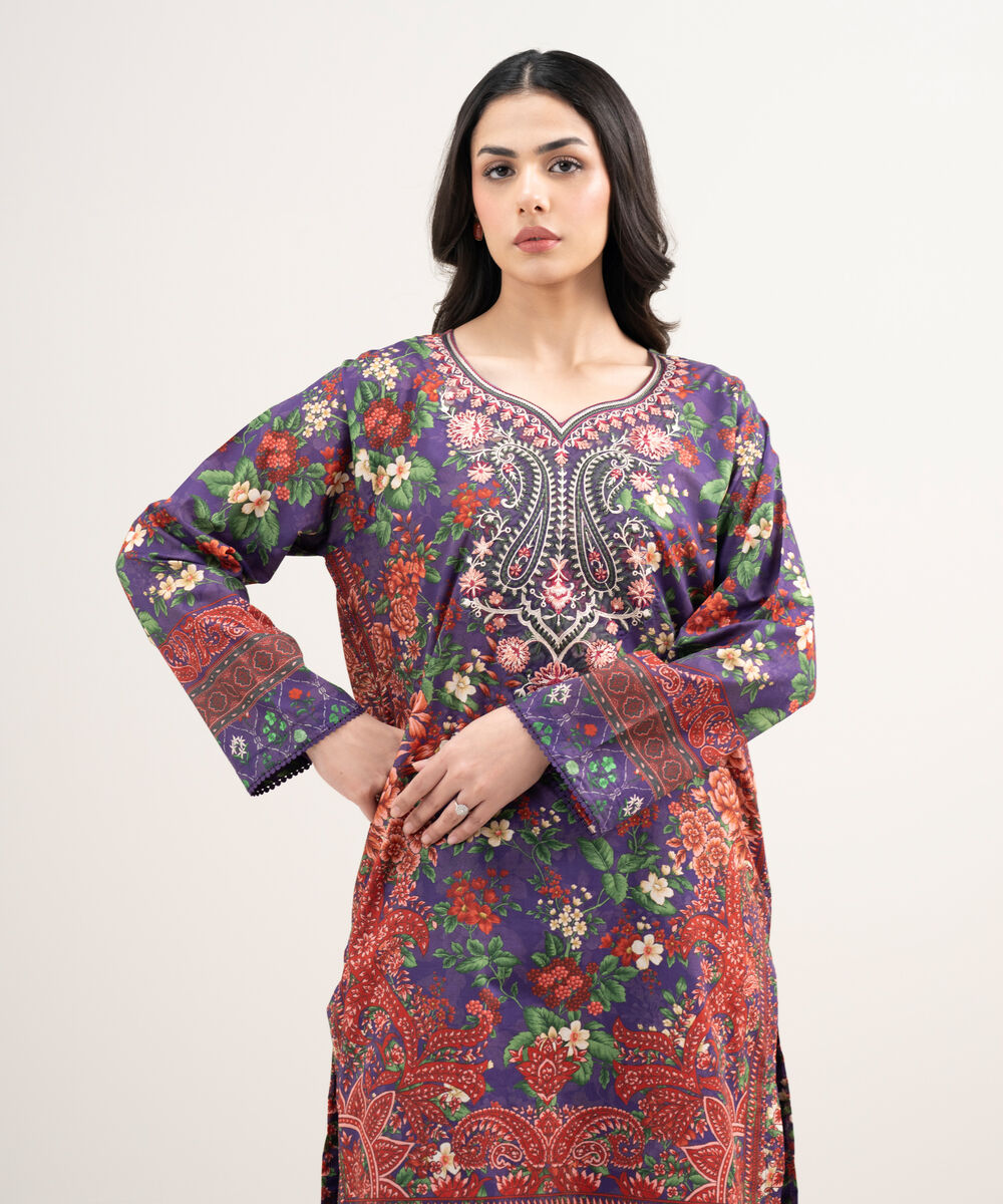 Women's RTW Lawn Embroidered Multi Straight Shirt
