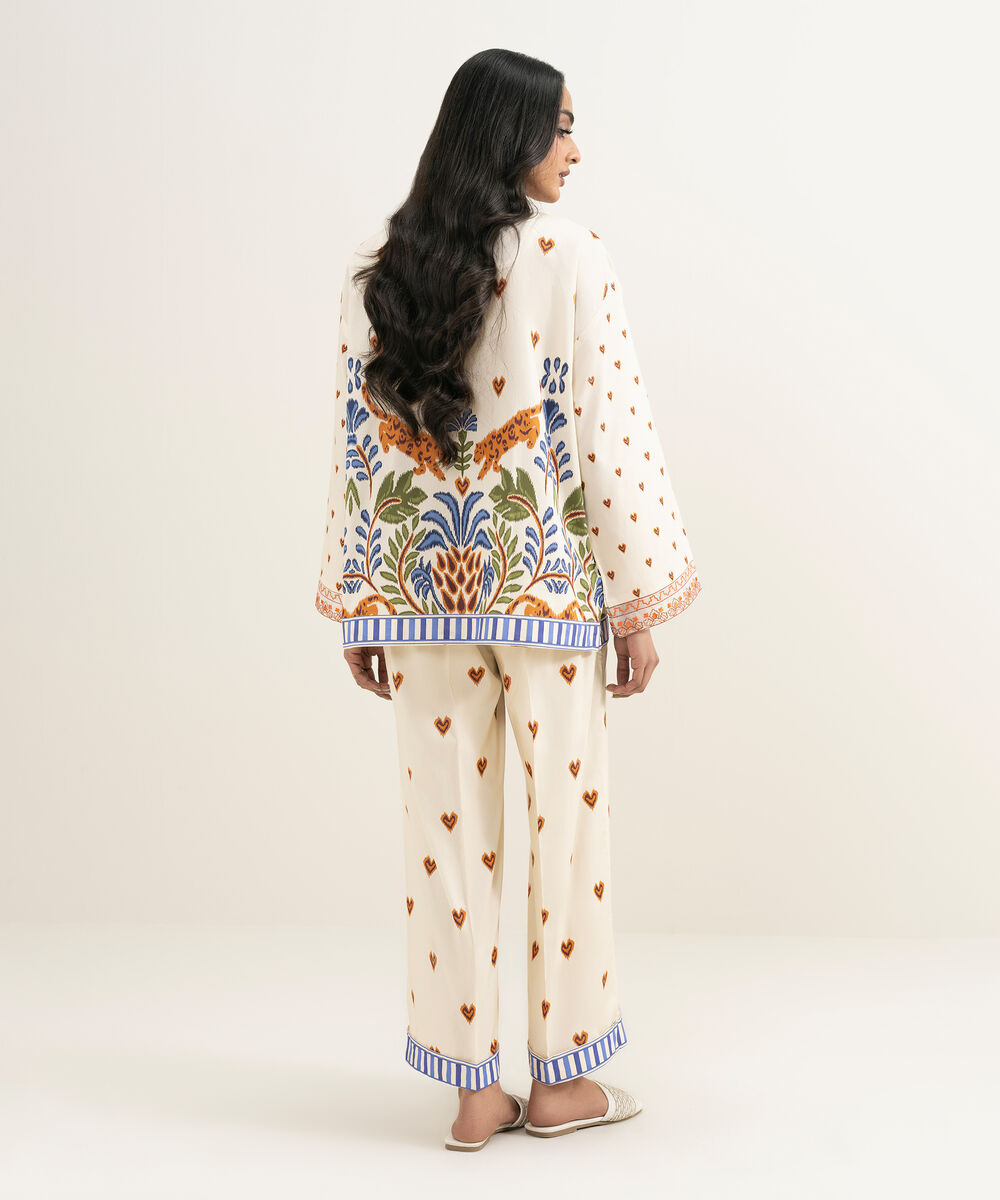 Women's RTW Cambric Embroidered Off White Boxy Shirt