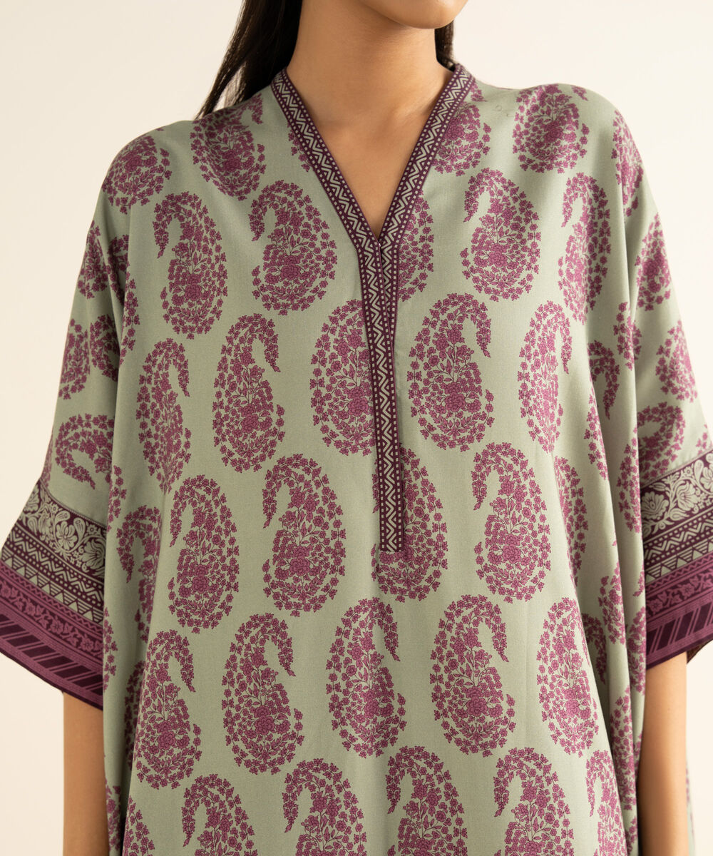 Women's Unstitched Linen Printed Multi 3 Piece Suit