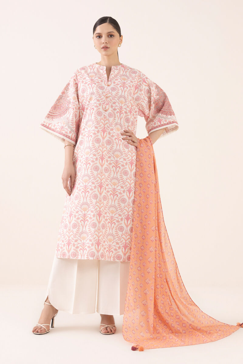 3 Piece - Embroidered Cotton Suit