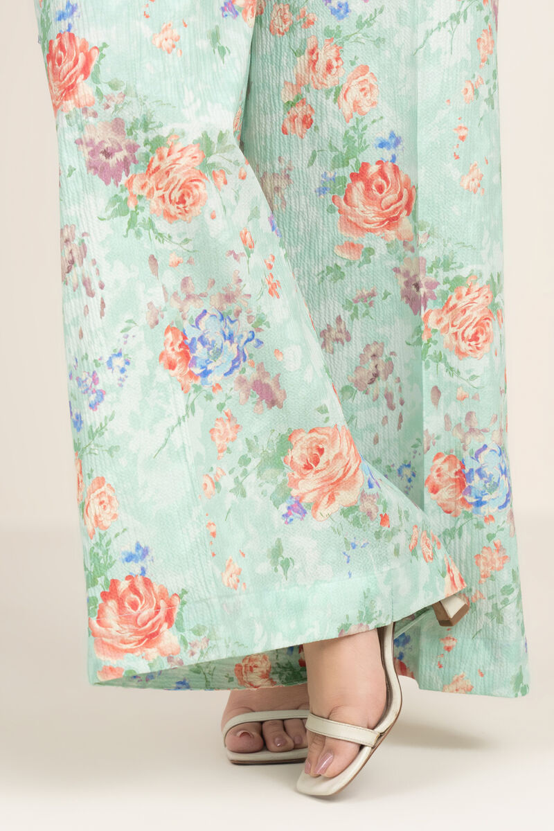 Pinted Seersucker Flared Pants