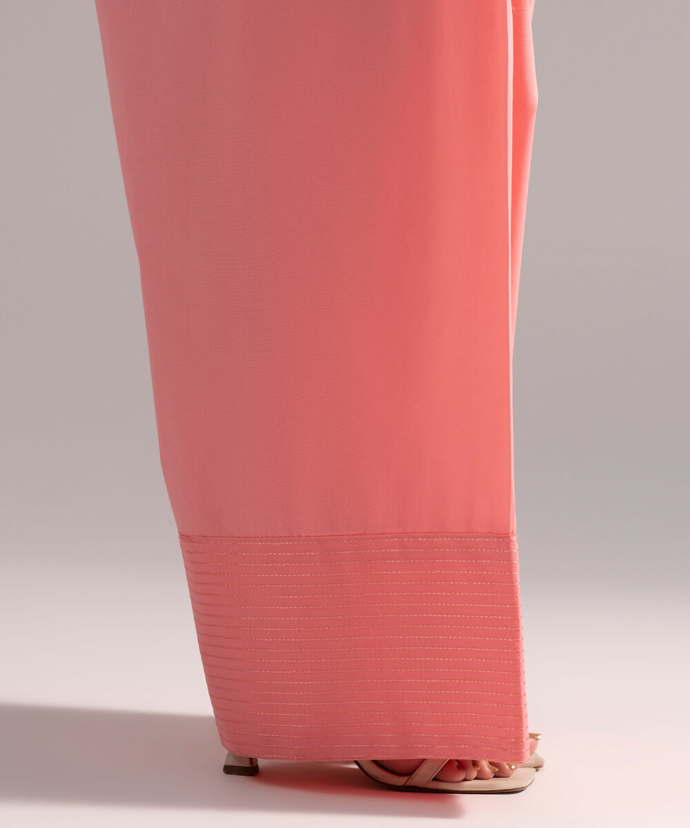 Women's RTW Cambric Solid Pink Farshi Shalwar