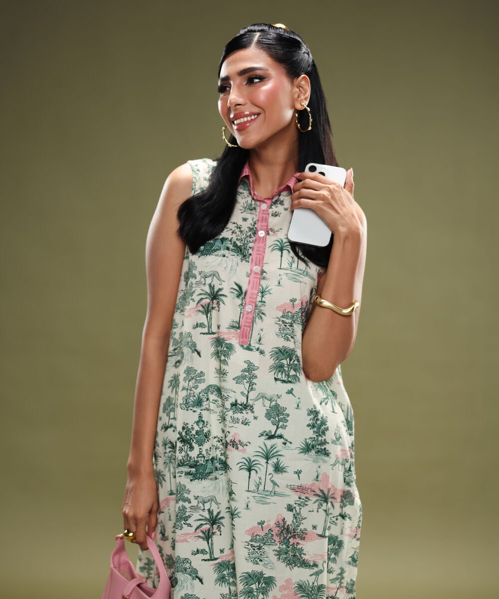 Women's RTW Lawn Printed Multi Straight Shirt