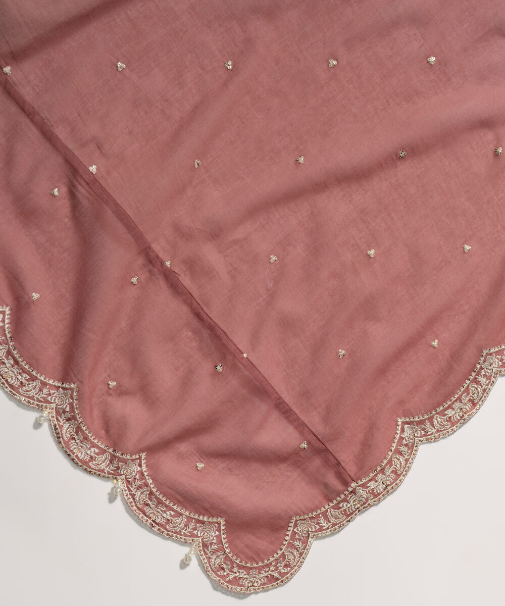 Women's RTW Fine Voil Solid Pink Dupatta