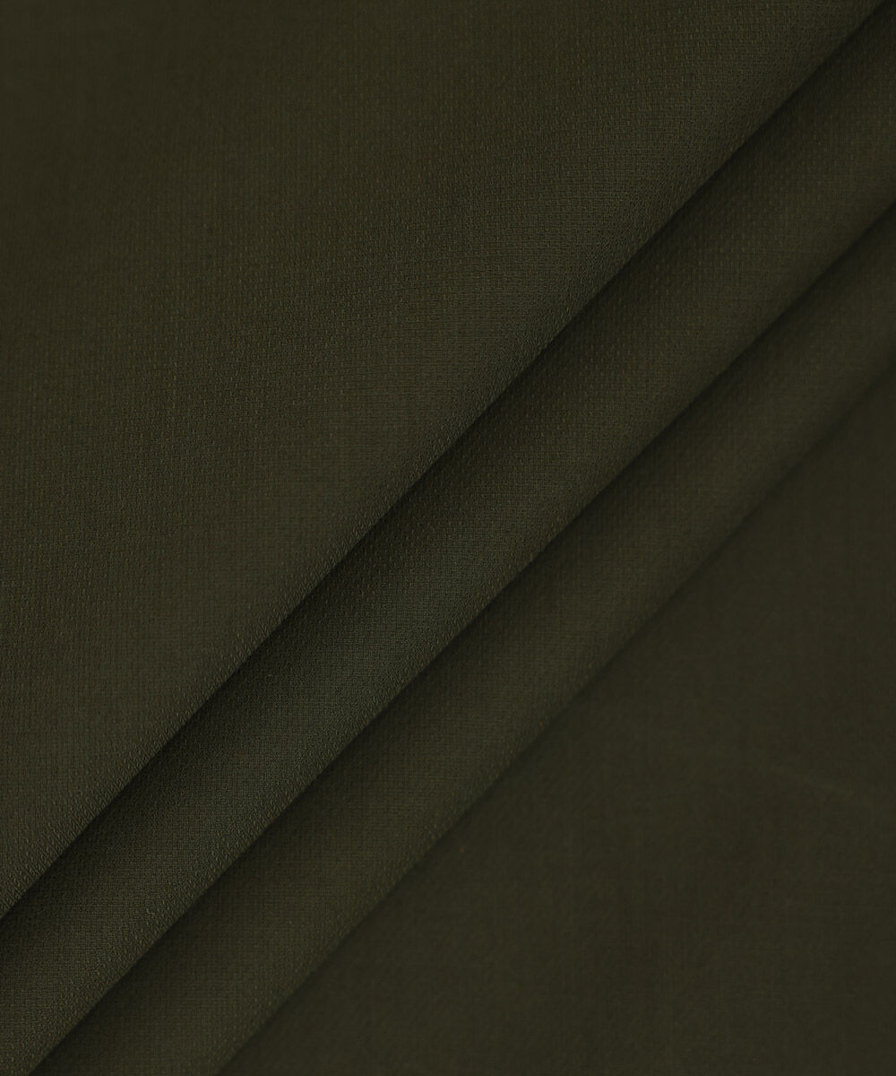 Men's Unstitched Blended Dobby  Brown Full Suit Fabric