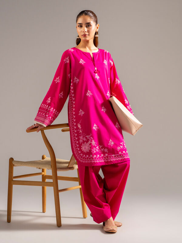 2 Piece - Embroidered Dobby Suit