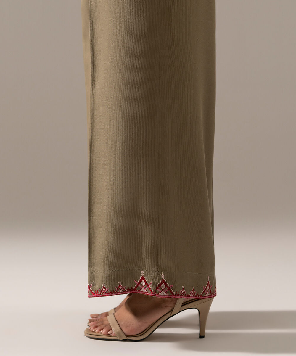 Women's RTW Bedford Solid Green Culottes