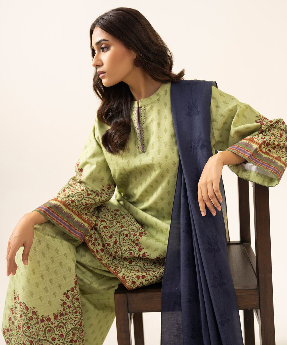 Women's Unstitched Light Khaddar 3 Piece Suit