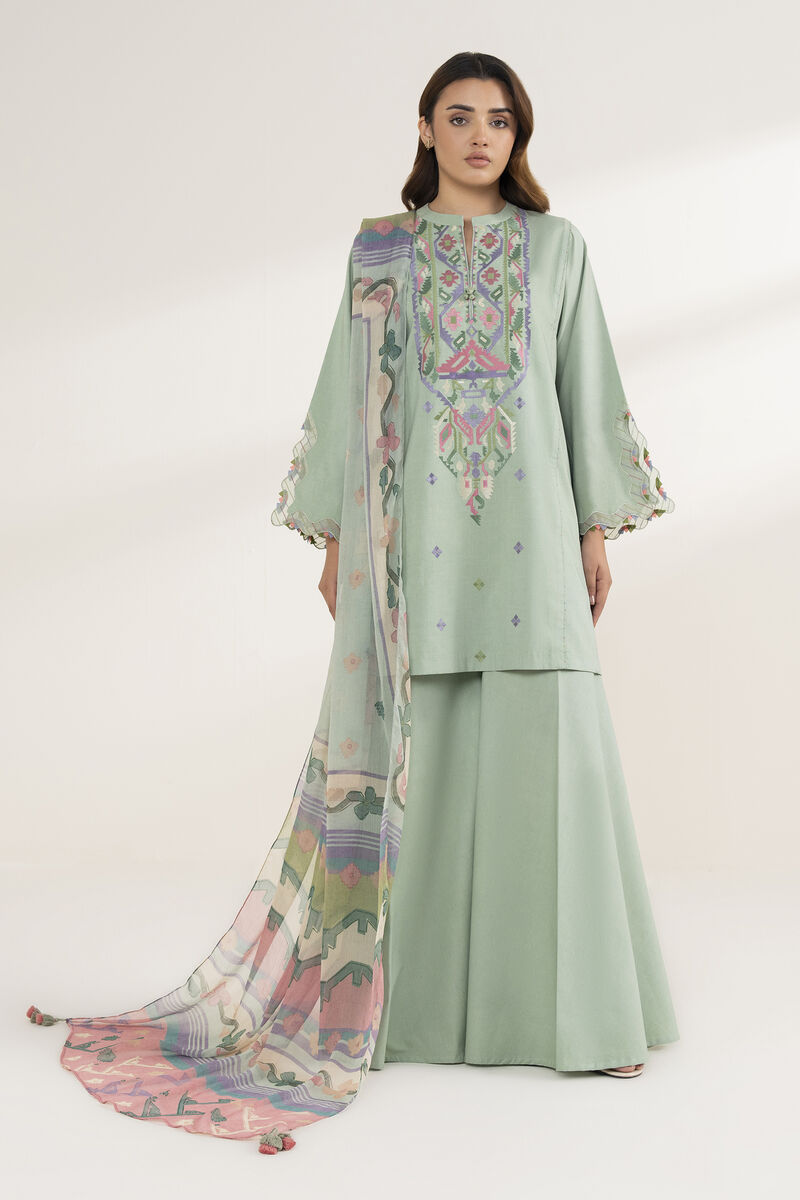 3 Piece - Embroidered Cotton Viscose Suit