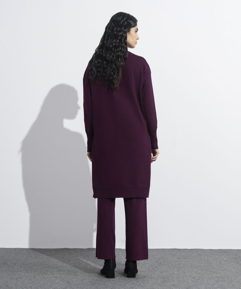 Women's Western Wear Merlot Sweater Knit Long Top