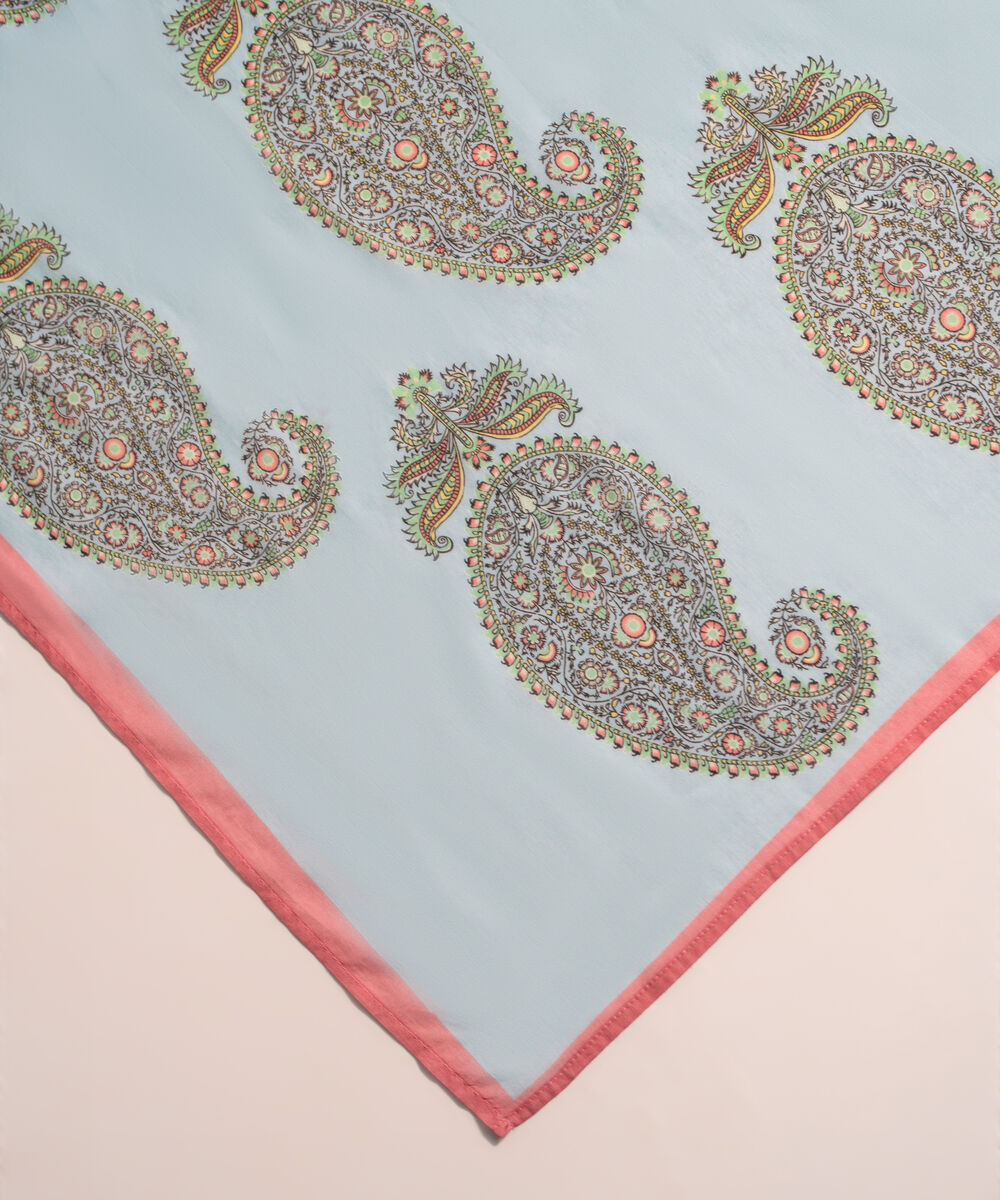 Lawn Printed Blue Dupatta