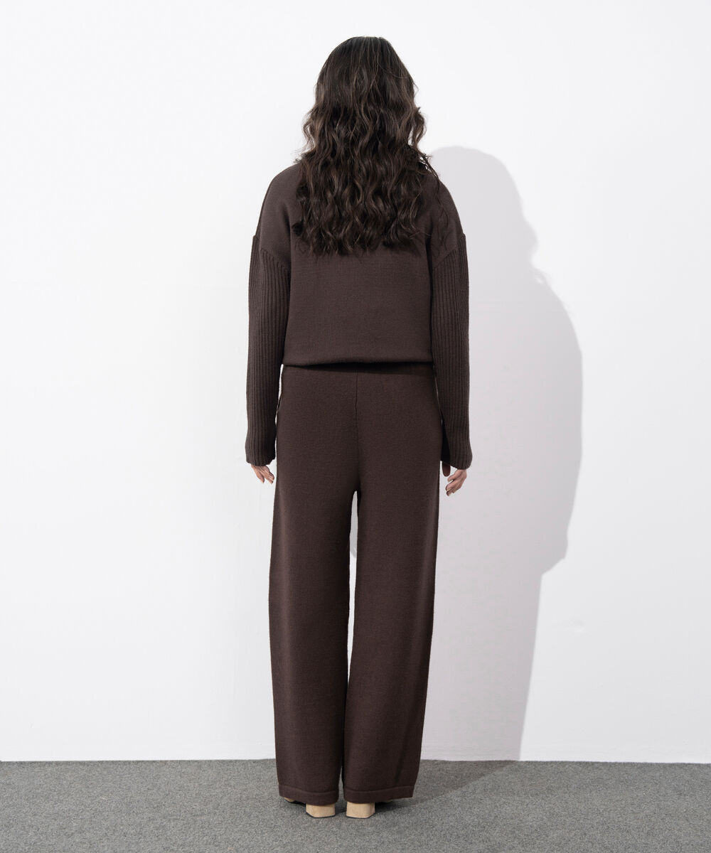 Women's Western Wear Dark Brown Pull On Long Knit Trouser